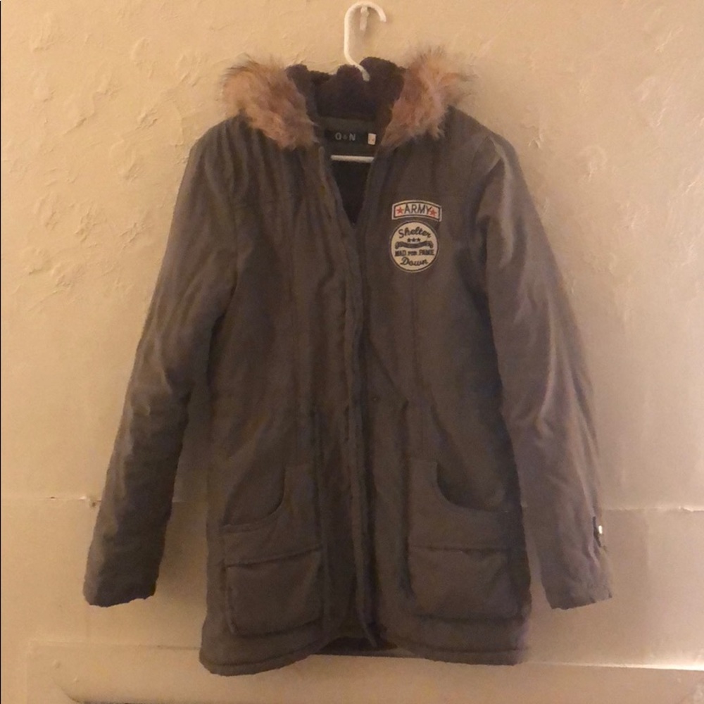 Olive green hooded jacket